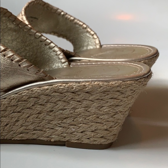 Jack Rogers Wedge Thong, Gold - Picture 6 of 6
